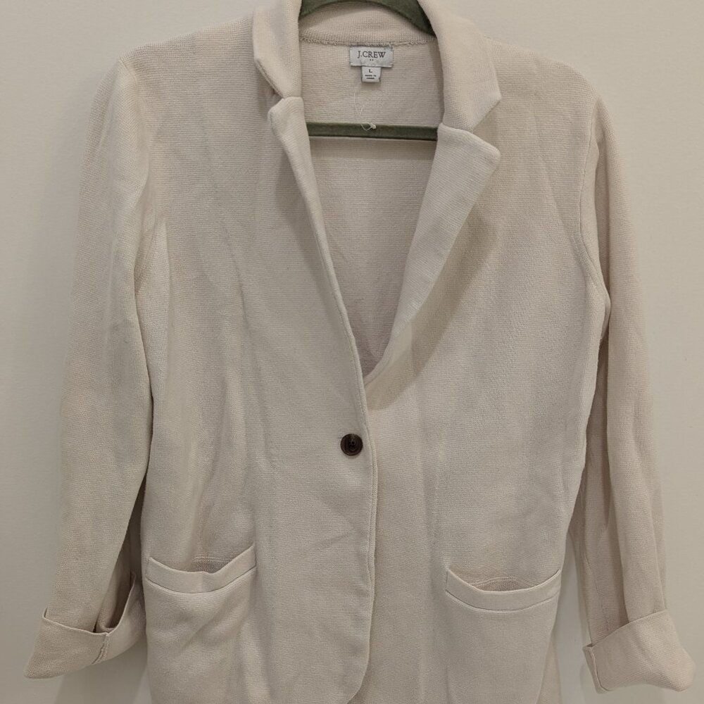 J Crew Schoolboy Sweater Blazer in Ivory Cream